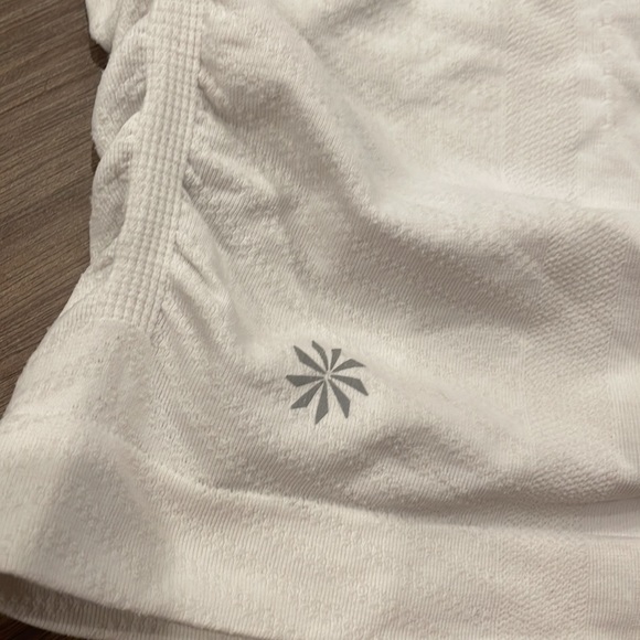 Athleta White Speedlight Racerback Ruched Fitted Workout Tank Top - Picture 2 of 8